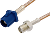 SMA Female to Blue FAKRA Plug Cable 24 Inch Length Using RG316 Coax - PE39346C-24 - Pasternack