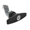 Quarter-Turn Cam Latch, Key Locking  T-handle, 23mm  Grip, Not Sealed, Zinc Alloy, Powder Coat, Black - E5-9-615-510-13 - Southco