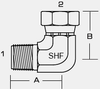 6501 - MALE NPT x FEMALE JIC SWIVEL 90° -- 6501-04-04 - Image