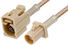 Beige FAKRA Plug to FAKRA Jack Cable 24 Inch Length Using RG316 Coax - PE38756I-24 - Pasternack
