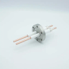 Power Feedthrough, 12,000 Volts, 180 Amps, 2 Pins, 0.25″ Copper Conductors, 2.75″ Conflat Flange - A0550-1-CF - MPF Products, INC.