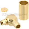 Right Angle MMCX Plug (Male) Connector for 0.100 inch, RG316, RG174, RG188, LMR-100, LMR-100A, LMR-100A-FR Cable, Crimp/Solder - SC9535 - Fairview Microwave Inc.