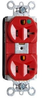 Duplex/Single Receptacle - PT-8300HRED - Hubbell Wiring Device-Kellems