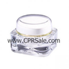 Airless Bottle, Matte Gold Cap, Clear Body, 50 mL -- CPR06GGC - MSX050 - Image
