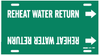 Brady B-915 White on Green Plastic Strap-On Pipe Marker - 1 1/4 in Character Height - Printed Msg = REHEAT WATER RETURN - 4359-F - 754473-67873 - R. S. Hughes Company, Inc.