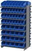 Akro-Mils APRDAST 800 lb Blue / Green / Red / White / Yellow Gray Powder Coated Steel 16 ga Double Sided Fixed Rack - 36 3/4 in Overall Length - 104 Bins - Bins Included - APRDAST00 - APRDAST00 - R. S. Hughes Company, Inc.