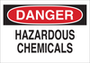 Brady B-401 Polystyrene Rectangle White Chemical, Biohazard, Hazardous & Flammable Material Sign - 14 in Width x 10 in Height - TEXT: DANGER HAZARDOUS CHEMICALS - 25441 - 754476-25441 - R. S. Hughes Company, Inc.