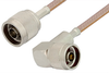 N Male to N Male Right Angle Cable 36 Inch Length Using RG400 Coax - PE33321-36 - Pasternack