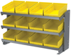 Akro-Mils 250 lb Yellow Gray Powder Coated Steel 16 ga Fixed Rack - 36 3/4 in Overall Length - 12 Bins - Bins Included - APRBENCH150 - APRBENCH150 - R. S. Hughes Company, Inc.