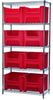 Akro-Mils Stak-N-Store 2000 lb Adjustable Red Chrome Steel Open Adjustable Fixed Shelving System - 8 Bins - 2000 lb Total Capacity - AWS183613018 RED - AWS183613018 RED - R. S. Hughes Company, Inc.