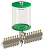 Green Color Key, Clear View Multiple Feed Electro Lubricator, 1/2 gal Pyrex Reservoir, 15 Feeds, 1/8