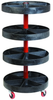Akro-Mils 300 lb Black / Red Metal Rotary Shelving System - 37 1/2 in Height - 3 in Casters - 300 lb Total Capacity - 24 Compartments - 02420 - 02420 - R. S. Hughes Company, Inc.