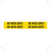 Brady B-946 Black on Yellow Vinyl Self-Adhesive Pipe Marker - 1 1/8 in Height - 3/4 in Character Height - 7 in Length - Printed Msg = HOT WATER SUPPLY - 7149-4 - 754476-79831 - R. S. Hughes Company, Inc.