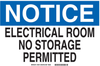 Brady B-555 Aluminum Rectangle White Electrical Safety Sign - 10 in Width x 7 in Height - TEXT: NOTICE ELECTRICAL ROOM NO STORAGE PERMITTED - 46573 - 754473-46573 - R. S. Hughes Company, Inc.