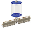 Blue Color Key, Clear View Multiple Feed Manual Lubricator, 1/2 gal Acrylic Reservoir, 20 Feeds, 1/8