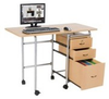Fold-N-Stow Workstation - Teak - 89904 - Visual Sound, Inc.