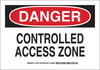 Brady B-302 Polyester Rectangle White Confined Space Sign - 14 in Width x 10 in Height - Laminated - TEXT: CONTROLLED ACCESS ZONE - 124748 - 754473-72332 - R. S. Hughes Company, Inc.