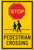 Brady B-401 Polystyrene Rectangle Pedestrian & Crosswalk Sign - 12 in Width x 18 in Height - TEXT: PEDESTRIAN CROSSING - 124396 - 754473-80631 - R. S. Hughes Company, Inc.