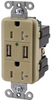 Usb Charger Duplex Receptacle, 20A, 125Vac, Ivory; Product Range Hubbell Wiring Devices - 47W9283 - Newark, An Avnet Company