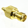 MMCX Plug (plug) to SMA Female (Jack) Adapter, Gold Plated Brass Body, High Temp, 1.22 VSWR -- SM4783 - Image