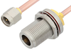 SMA Male to N Female Bulkhead Cable 6 Inch Length Using RG402 Coax - PE3769-6 - Pasternack