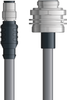 UNITRONIC® DeviceNet Cordsets 14 & 18 AWG / 1 + 1 pair Bus - Gray PVC - M12 Male / 7/8 in Male Bulkhead -- OLFDN4110074F02