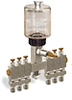 (Formerly B3193-2X03), Multiple Feed Manual Lubricator, 9 oz Polycarbonate Reservoir, 6 Feeds -- B3193-00906B111GW