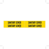 Brady B-946 Black on Yellow Vinyl Self-Adhesive Pipe Marker - 1 1/8 in Height - 3/4 in Character Height - 7 in Length - Printed Msg = SANITARY SEWER - 7251-4 - 754476-36264 - R. S. Hughes Company, Inc.
