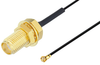 SMA Female Bulkhead to WMCX 1.6 Plug Cable 6 Inch Length Using 0.81mm Coax, RoHS - PE3CA1006-6 - Pasternack