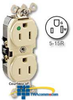 Leviton Illuminated Back and Side Wired Duplex Receptacle -- 8200-HL - Image