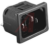 IEC Power inlet, c14 Class , snap fit, 1.5mm, 6.3mm tabs, 15A -- 70099083