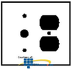 Leviton 2-Gang Smooth Plastic Combination Wallplate - 86078 - TelephoneStuff.com