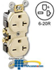 Leviton Side Wired 20Amp 250V Duplex Receptacle - 5822 - TelephoneStuff.com