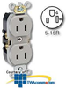 Leviton Slim Body Duplex Receptacle - 5262-S - TelephoneStuff.com