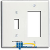 Leviton 2-Gang 1-Toggle 1-Decora/GFCI Oversized Thermoset.. - 86605 - TelephoneStuff.com