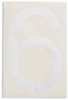 Brady Toughstripe B-514 White Indoor Polyester Number Label - 6 in Width - 8 in Height - 8 in Character Height - Printed Msg = 6 - 121884 - 754473-71124 - R. S. Hughes Company, Inc.