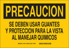 Brady B-401 Polystyrene Rectangle Yellow Chemical, Biohazard, Hazardous & Flammable Material Sign - 14 in Width x 10 in Height - Language Spanish - 39128 - 754473-39128 - R. S. Hughes Company, Inc.