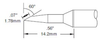Metcal Smartheat Soldering Cartridge SSC-747A - Knife Tip - 0.64 in Tip Length - 0.02 in Tip Width - SSC-747A - R. S. Hughes Company, Inc.