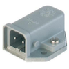 Rectangular Receptacle Power Connector (ST Series): Male, panel mount, 2-pin+PE, grey housing, 230 V AC/DC, 16 A AC/6 A DC -- STASAP 2 - Image
