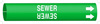 Brady Bradysnap-On B-915 White on Green Plastic Snap-On Pipe Marker - 3/4 in Character Height - 4272-B - 754473-48484 - R. S. Hughes Company, Inc.