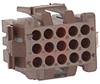 Connector, Soft Shell; 250 V; 9 A (Max.); 15; Nylon; Brick Red; Matrix; Plug - 70083746 - Allied Electronics, Inc.