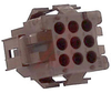 Connector, Soft Shell; 250 V; 9 A (Max.); 9; Nylon; Brick Red; Matrix; Plug - 70083744 - Allied Electronics, Inc.