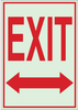 Brady Bradyglo B-324 Polyester Rectangle Green Exit Sign - 7 in Width x 10 in Height - Glow in the Dark - TEXT: EXIT - 80221 - 754476-80221 - R. S. Hughes Company, Inc.