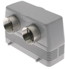 Standard, Rectangular Hood, size 104.27, 4 Pegs, 2 Front PG21 cable entries - CAF-24.221 - Mencom Corporation