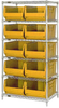 Open Wire Shelving, 6Shelves, 10Bin, Yel; Shelving Unit Type Quantum Storage - 44AC8246 - Newark, An Avnet Company