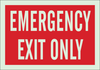 Brady Bradyglo B-347 Polyester / Polystyrene Rectangle Red Emergency & Fire Exit Sign - 10 in Width x 7 in Height - Glow in the Dark - TEXT: EMERGENCY EXIT ONLY - 90944 - 754476-90944 - R. S. Hughes Company, Inc.