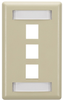 3-Port Ivory Single-Gang Keystone Wallplate - WP466C - Black Box