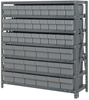 Open Shelving, 7Shelves, 45Bins, Grey; Shelving Unit Type Quantum Storage - 44AC8948 - Newark, An Avnet Company