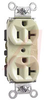 Receptacle, Hard Use Duplex, Back & Side Wire, 20A, 125V, 5-20 NEMA, Ivory - 70050627 - Allied Electronics, Inc.