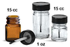 Clear Glass Laboratory Bottles with Black Brush Caps - 4011-10 - SKS Science Products